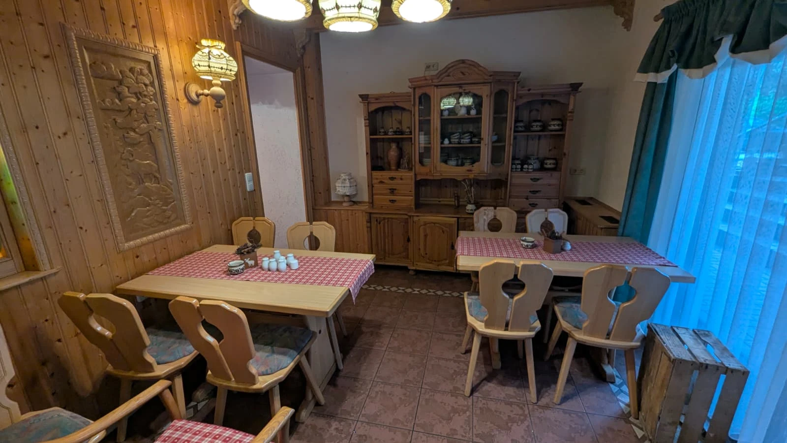 Separater Frühstücks- und Aufenthaltsraum der Landpension Buschmühle